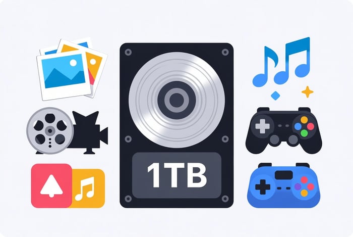 What a 1TB hard drive can hold